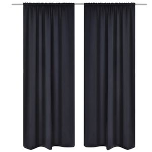 VidaXL Gordijnen met gleuven 135 x 245 cm zwart 2 st