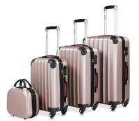 Reiskoffers Roze 4-delig ABS met gratis accessoires Reiskoffers Roze 4-delig ABS met gratis accessoires