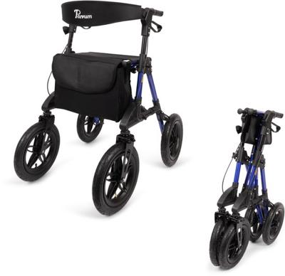 Parvum Rebel Rollator met luchtbanden-Blue