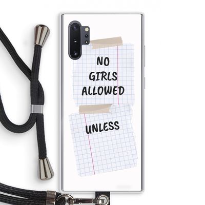 No Girls Allowed Unless: Samsung Galaxy Note 10 Plus Transparant Hoesje met koord