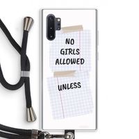 No Girls Allowed Unless: Samsung Galaxy Note 10 Plus Transparant Hoesje met koord