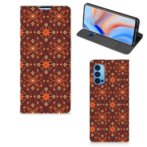 OPPO Reno4 Pro 5G Hoesje met Magneet Batik Brown