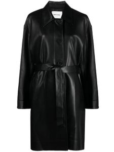 Low Classic trench ceinturé en cuir artificiel - Noir