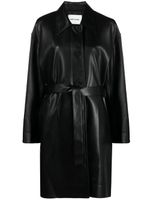 Low Classic trench ceinturé en cuir artificiel - Noir