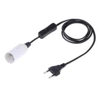 E14 Wire Cap schakelaar lamp houder kroonluchter stopcontact met 1.5 m verlengkabel EU stekker (wit)