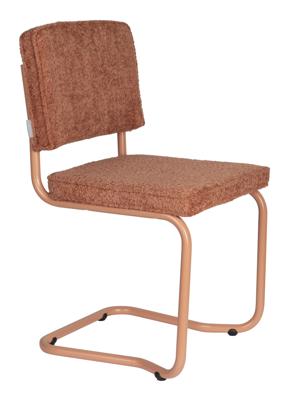Zuiver Eetkamerstoel 'Ridge' Kink, Bouclé, kleur Terra