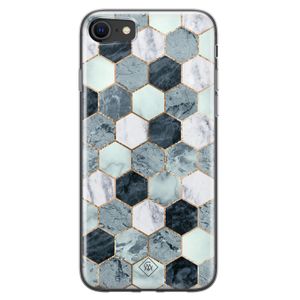 iPhone SE 2020 siliconen hoesje - Blue cubes