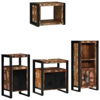 Badkamermeubelset met lade 4 pcs Massief Gerecycled Hout