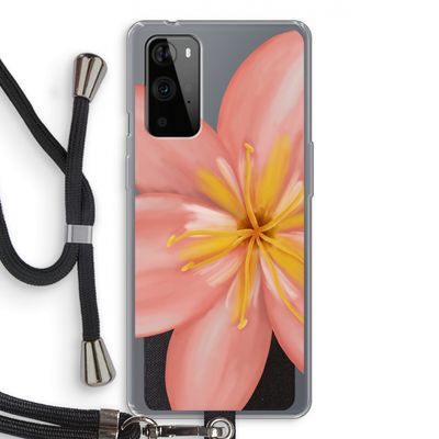 Pink Ellila Flower: OnePlus 9 Pro Transparant Hoesje met koord