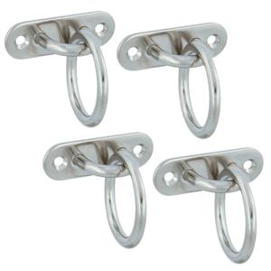 AMIG Oogplaat met aanlegring - 4x - oogplaat 4.5 x 1.5cm - ring D3cm - rvs - vastzetplaat