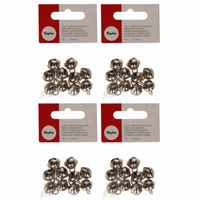 40x Zilveren metalen belletjes met oog 11 mm hobby/knutsel benodigdheden