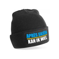 Wintersport muts - Apres Skien - zwart - one size - unisex - Apres ski beanie