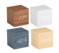 Grundig wekker digitaal houtnerf 6x6x6cm