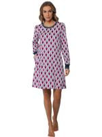 Fleece dames nachthemd - lange mouwen - Winter nachtjapon lange mouwen