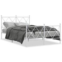 Bedframe met hoofd- en voeteneinde metaal wit 120 x 190 cm