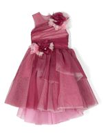 MARCHESA KIDS COUTURE robe froncée à fleurs appliquées - Rose - thumbnail