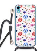 Bloemetjes: iPhone XR Transparant Hoesje met koord