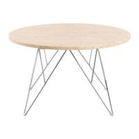 by fonQ Webby Salontafel Ø 80 cm - Crème / Chroom