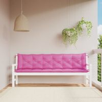 Tuinbankkussens 2 st 200x50x7 cm stof roze