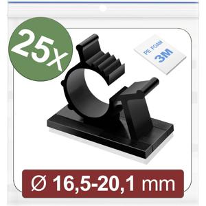 Quadrios 24CA453 Bevestigingssokkel Zelfklevend 24CA453 Bundel-Ø (bereik) 16.5 tot 20.1 mm Zwart 25 stuk(s)