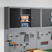 Gereedschapskast met plank Zwart en grijs 100 x 20 x 55 cm