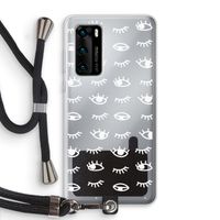 Eye pattern #3: Huawei P40 Transparant Hoesje met koord Eye pattern #3: Huawei P40 Transparant Hoesje met koord