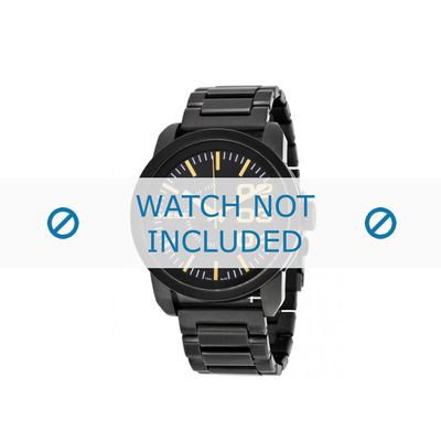 Diesel horlogeband DZ1566 Roestvrij staal (RVS) Zwart 24mm