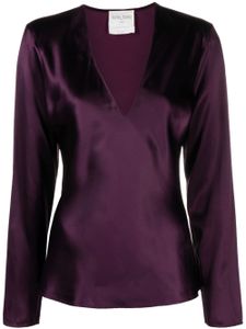 Forte Forte blouse satinée à col v - Violet