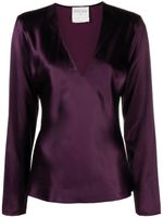 Forte Forte blouse satinée à col v - Violet