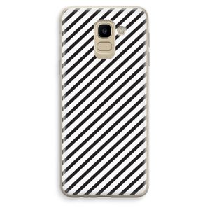 Strepen zwart-wit: Samsung Galaxy J6 (2018) Transparant Hoesje