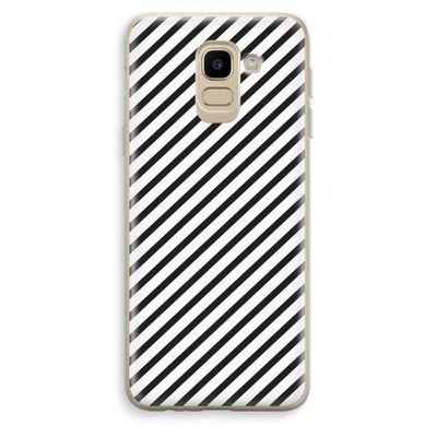 Strepen zwart-wit: Samsung Galaxy J6 (2018) Transparant Hoesje