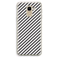 Strepen zwart-wit: Samsung Galaxy J6 (2018) Transparant Hoesje