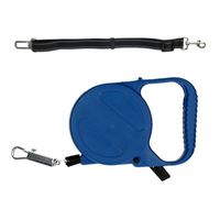 Honden/dieren auto riem - polyester - incl. uitlaat riem - blauw - 3 meter