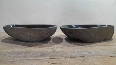 Wasbakken riviersteen set RL250318AB, 59x38x15 cm