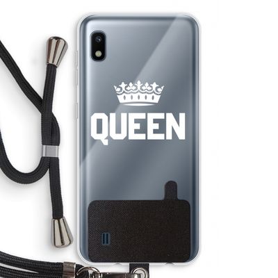 Queen zwart: Samsung Galaxy A10 Transparant Hoesje met koord