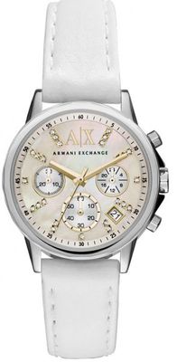 Horlogeband Armani Exchange AX4328 Leder Wit 18mm