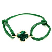 Slate SLA0018 Armband Lucky Charm satijn-goud malachiet groen
