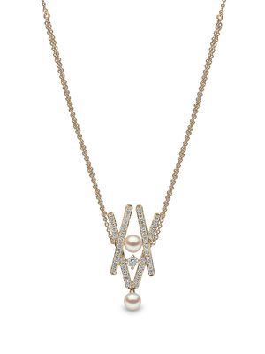 Yoko London collier Sleek en or 18ct à pendentif orné de perles d'Akoya et diamants
