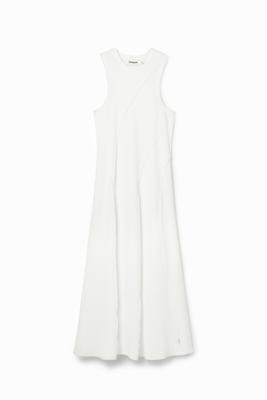 Midi-jurk geribde patch - WHITE - XL