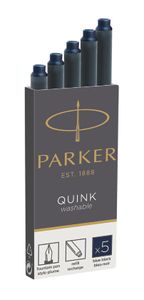 Parker Quink inktpatronen blauw-zwart, doos met 5 stuks