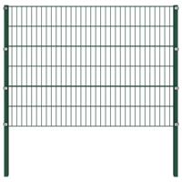 VidaXL Schuttingpaneel met palen ijzer 176,5x120 cm groen