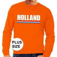 Oranje Holland supporter grote maten sweater / trui heren - thumbnail