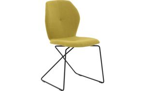 Goossens Excellent Eetkamerstoel Manzini groen stof leuning, modern design