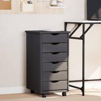 Ladekast MOSS verrijdbaar massief grenenhout grijs