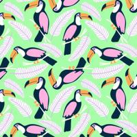 Cadeaupapier 50cm dessin 432 Luxe Toekan groen/roze