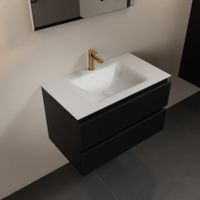 Mondiaz Aivy 80 cm badmeubelset urban - met wastafel talc 1 kraangat met spiegel