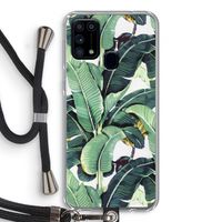Bananenbladeren: Samsung Galaxy M31 Transparant Hoesje met koord Bananenbladeren: Samsung Galaxy M31 Transparant Hoesje met koord