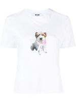 MSGM t-shirt en coton à imprimé graphique - Blanc - thumbnail