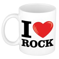 Cadeau I Love Rock muziek koffiemok / beker 300 ml   - - thumbnail