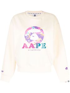 AAPE BY *A BATHING APE® sweat à logo imprimé - Blanc